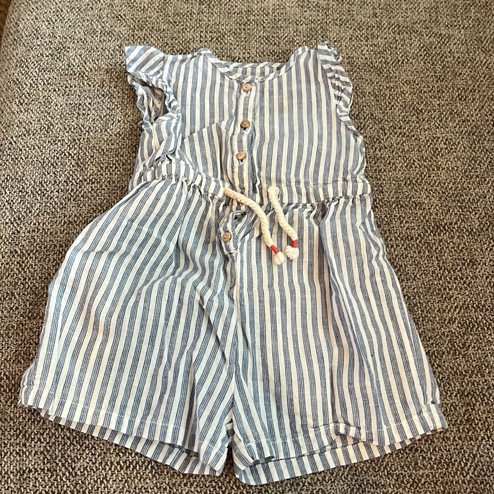 Zara striped romper, size 12/18 months